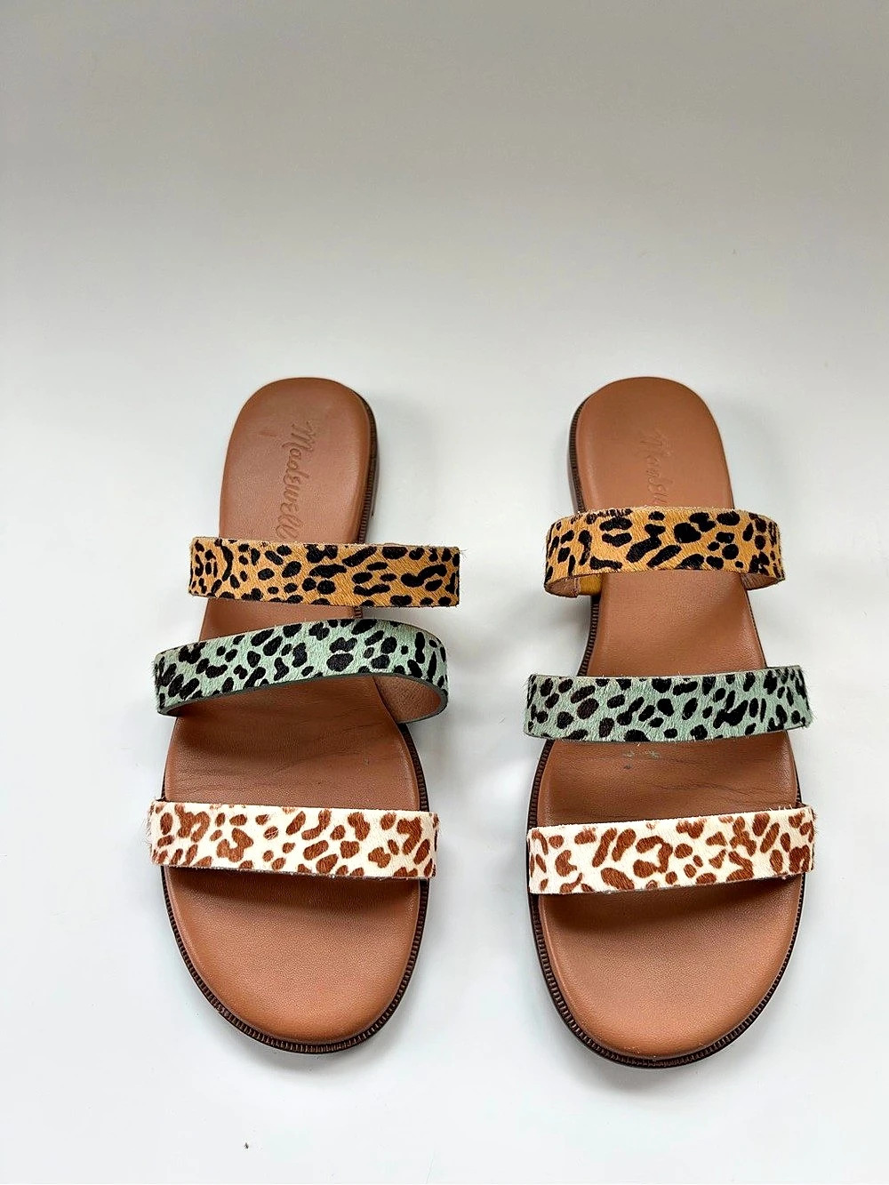 Madewell The Ilana Slide Sandal in Spot Dot Calf Hair Spot Dot Calf Hair